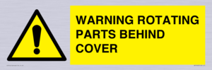 WARNING ROTATING PARTS BEHIND COVER